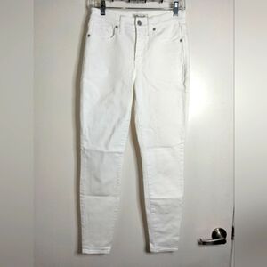 Madewell (Size 27) Bone White Semi-Stretch 9" High Riser Skinny Skinny Jeans